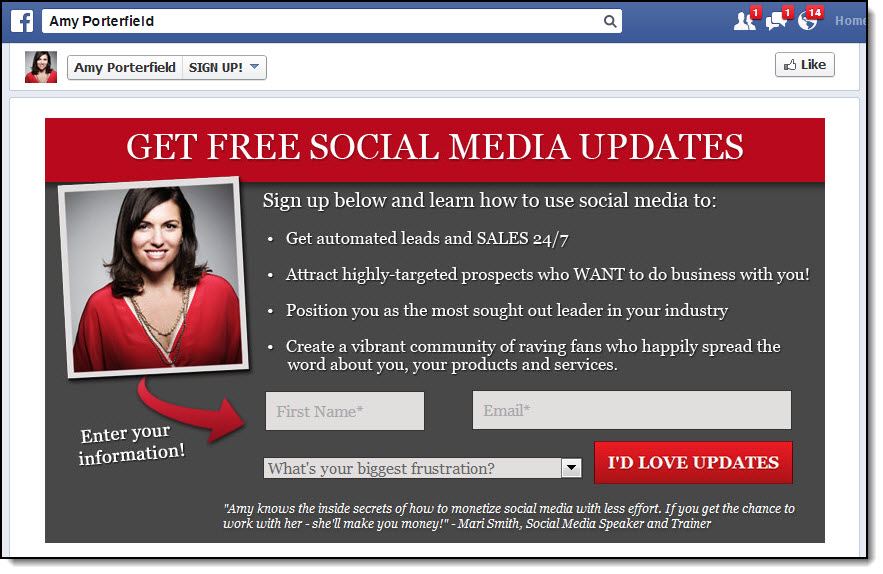 Amy-Porterfield-Facebook-custom-tab-to-capture-and-integrate-email-marketing-on-Facebook