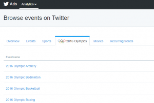 Twitter - Ads Management - Event Targeting - Olimpia - Rio 2016