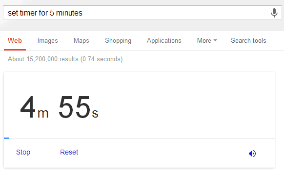 google-search-set-timer