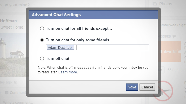 Facebook chat láthatóság elrejtése